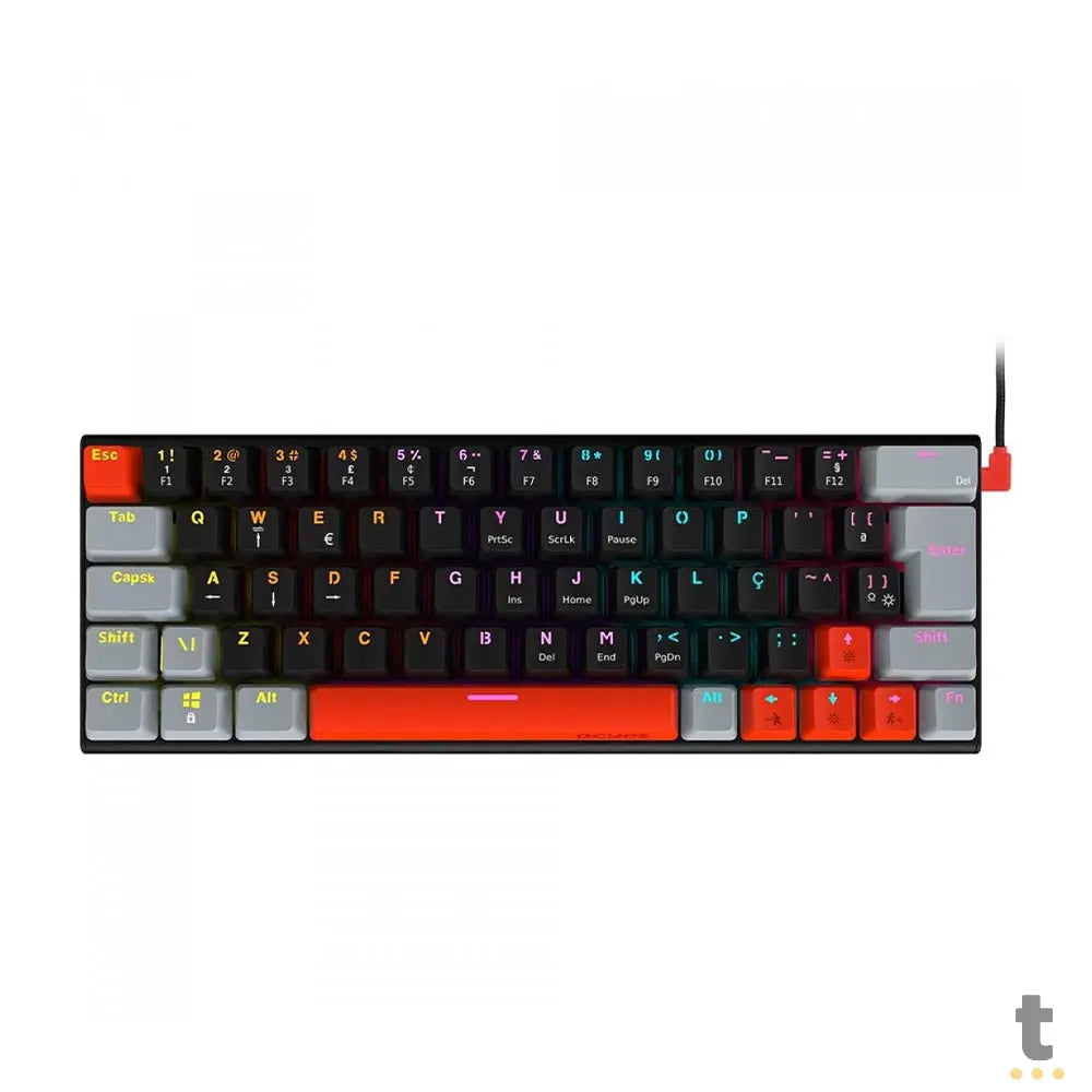 Teclado Gamer Mecanico PCYes Kuromori Outemu Red Abnt2 RGB - PTKM60RD Truedata